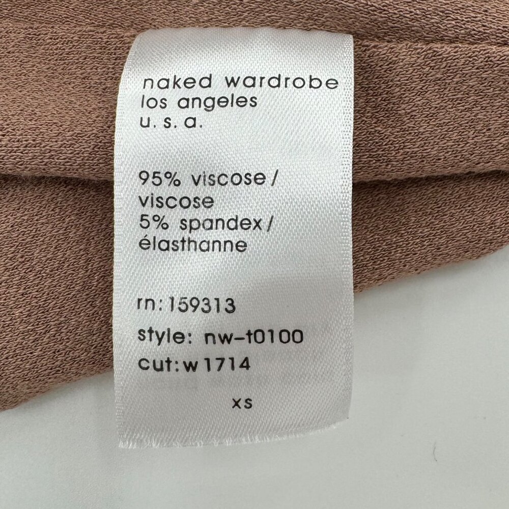 NWT - Naked Wardrobe Brown Spaghetti Strap Crop Top XS Viscose/Spandex - Picture 5 of 7